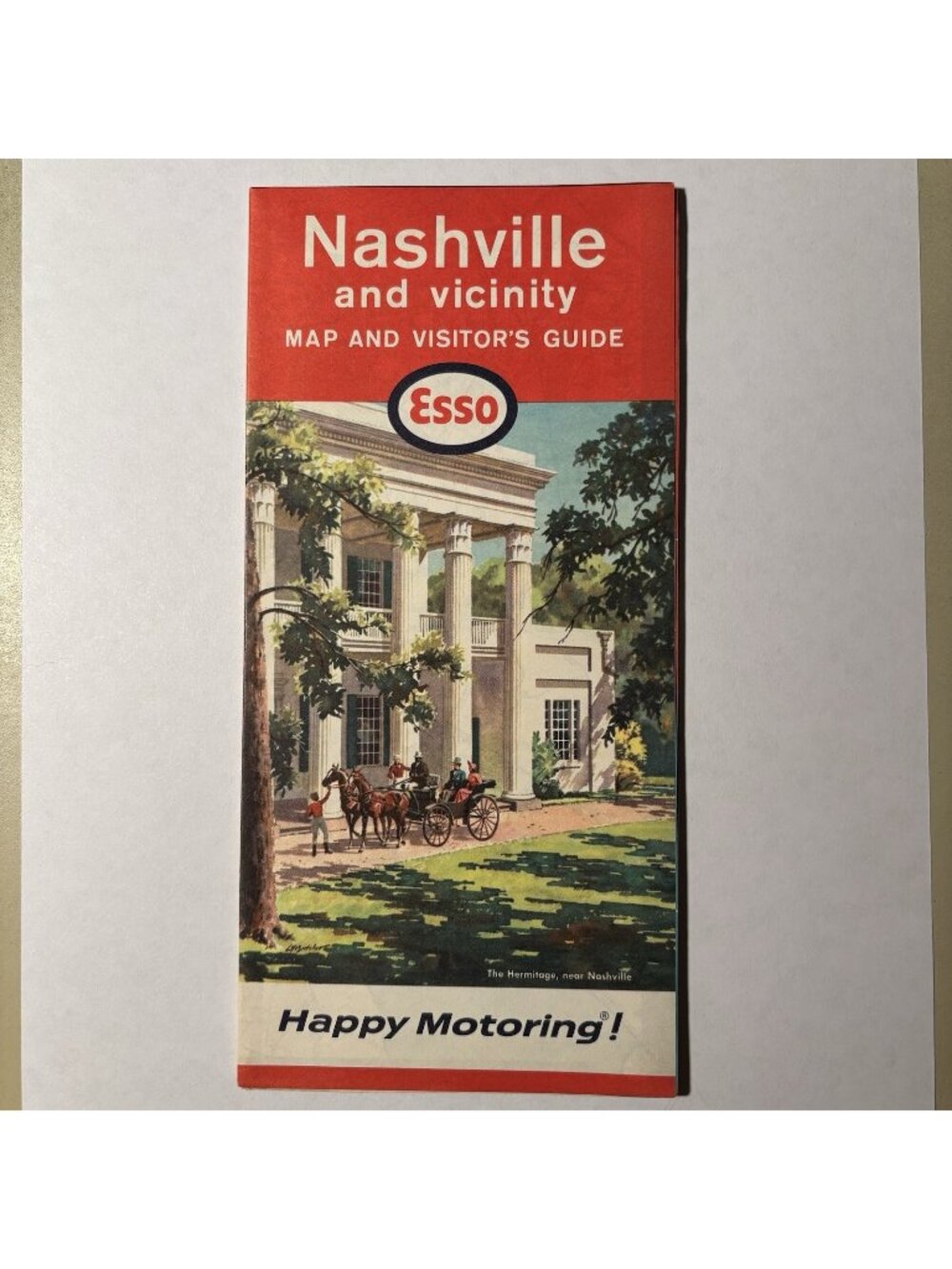 Vintage Esso Humble Oil Gas Nashville Tennessee Travel Tourism Road Map 1965